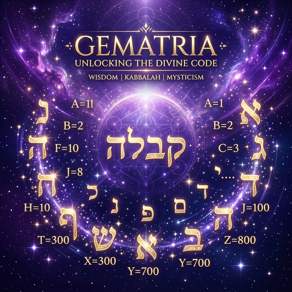 Alphanumeric gematria graphic
