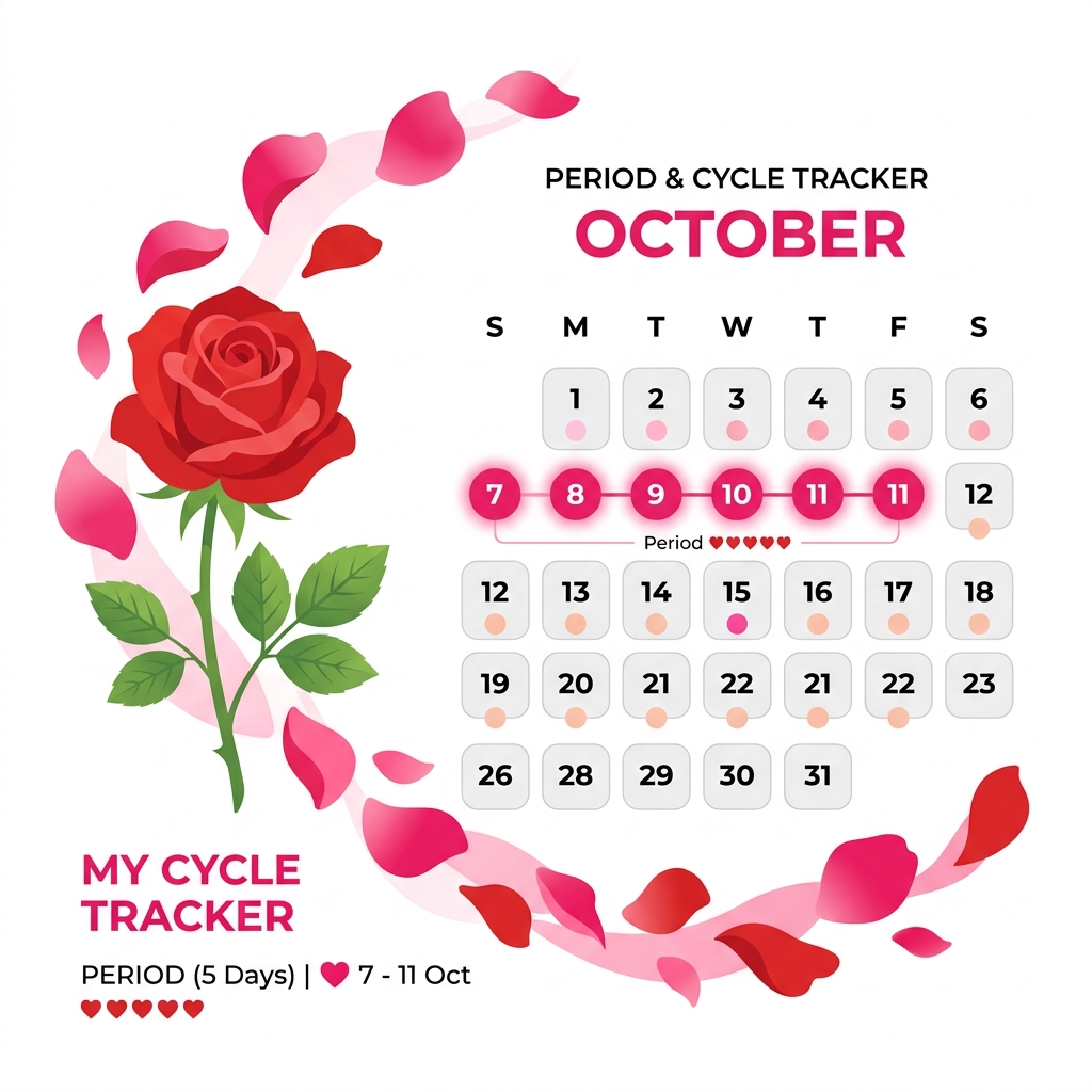 Menstrual calendar graphic